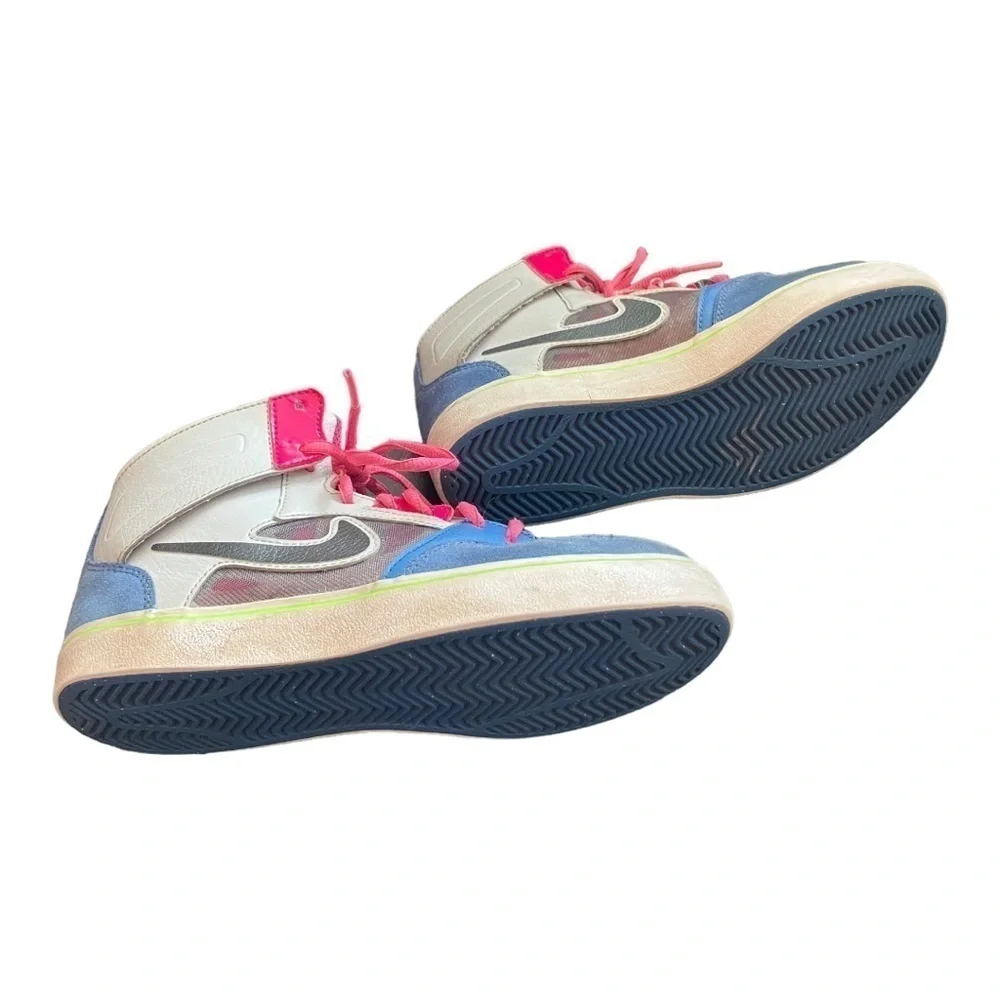 Nike Ruckus 2 High Grey Blue Fuchsia Skate Shoes 3Y